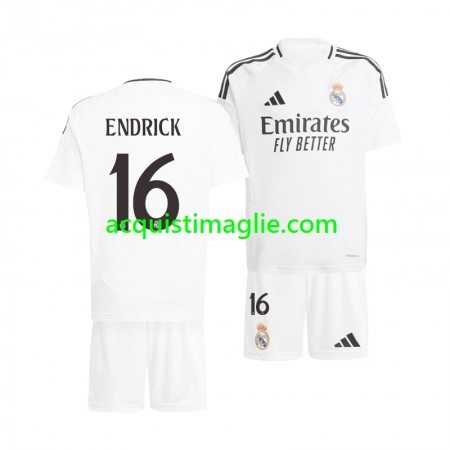 Divisa di Calcio Real Madrid ENDRICK 16 Bambino Prima 2024/2025